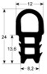 guarnizione forno profilo 2050 dimensione esterna con. al metro