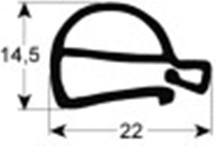 guarnizione per porta profilo 2260 lar. 645mm l 715mm dimensione esterna con. 1 10 x 2/1