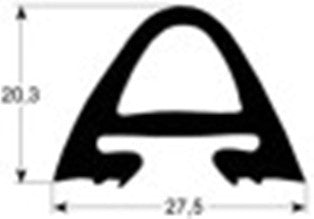 guarnizione forno profilo 2530 lar. 520mm l 1400mm dimensione esterna con. 1