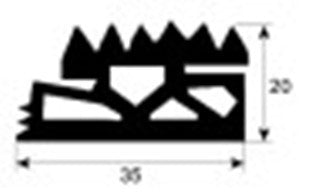 guarnizione per carrelli portateglie profilo 4070 l 1000mm con. 1