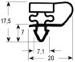 guarnizione per frigoriferi profilo 9153 lar. 195mm l 375mm misura innesto