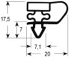 guarnizione per frigoriferi profilo 9153 lar. 385mm l 670mm misura innesto cromato