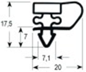 guarnizione per frigoriferi profilo 9153 lar. 202mm l 410mm misura innesto
