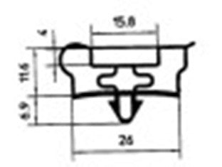 guarnizione per frigoriferi profilo 9951 lar. 594mm l 1530mm dimensione esterna