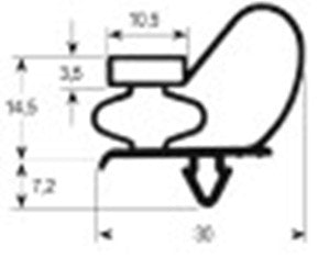 guarnizione per frigoriferi profilo 9743 lar. 580mm l 730mm misura innesto porte cella 650l