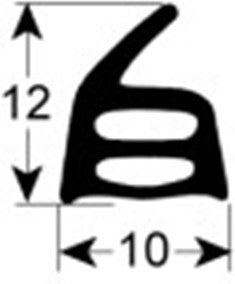 guarnizione per porta l 650mm lar. 340mm con 6 ganci di fissaggio