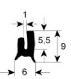 guarnizione vetro profilo 1510 con. 5m
