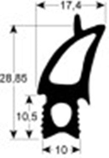 guarnizione forno profilo 2730 lar. 465mm l 520mm dimensione esterna con. 1