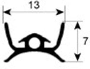 guarnizione per porta profilo 2928 l 580mm con. 1