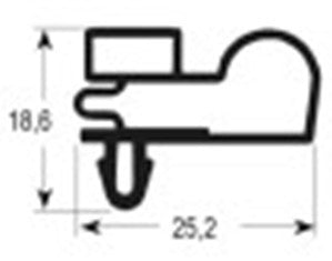 guarnizione per frigoriferi profilo 9010 lar. 629mm l 1384mm misura innesto