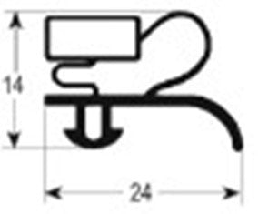 guarnizione per frigoriferi profilo 9012 lar. 242mm l 367mm misura innesto cassetto 1/2