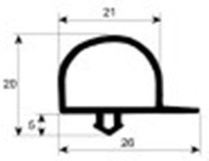 guarnizione per frigoriferi profilo 9990 lar. 695mm l 1825mm dimensione esterna