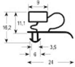 guarnizione per frigoriferi profilo 9333 misura innesto lar. 685mm l 1515mm porta vetro