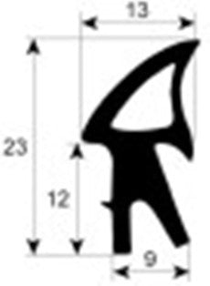 guarnizione forno profilo 2458 l 1400mm con. 1