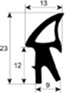 guarnizione forno profilo 2458 l 1400mm con. 1