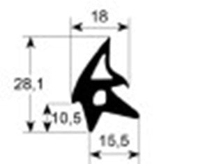 guarnizione per porta profilo 2470 l 2850mm con. 1