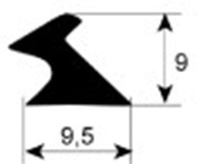 guarnizione forno profilo 1895 l 4600mm con. 1 pos. di montaggio interno