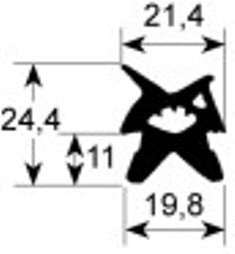 guarnizione per porta profilo 2420 lar. 330mm l 410mm dimensione esterna con. 1