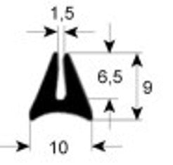 guarnizione vetro profilo 1600 con. al metro