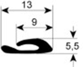 guarnizione vetro profilo 1880 l 1385mm con. 1