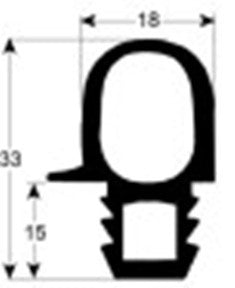 guarnizione per porta profilo 2449 lar. 520mm l 775mm con. 1