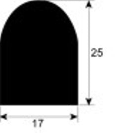 guarnizione per carrelli portateglie profilo 4020 l 750mm con. 1 schiuma di silicone