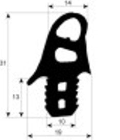 guarnizione forno profilo 2705 con. al metro