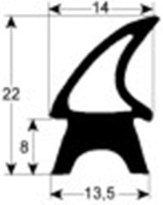 guarnizione forno profilo 2455 lar. 475mm l 650mm dimensione esterna con. 1