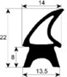 guarnizione forno profilo 2455 lar. 650mm l 870mm dimensione esterna con. 1
