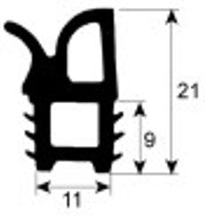 guarnizione per carrelli portateglie profilo 4050 l 1020mm con. 1