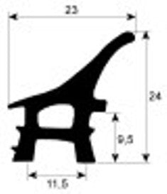 guarnizione per porta profilo 2403 l 470mm con. 1 pos. di montaggio verticale