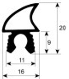 guarnizione per porta profilo 2748 l 1750mm