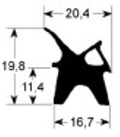 guarnizione per porta profilo 2410 lar. 645mm l 765mm dimensione esterna con. 1
