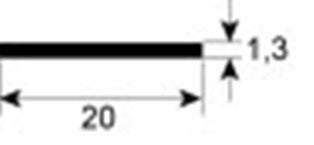 guarnizione forno profilo 1886 l 600mm con. 1 dimensione esterna pos. di montaggio orizzontale