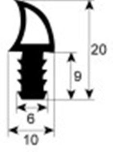 guarnizione per porta profilo 2741 con. al metro