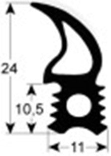 guarnizione per porta profilo 2715 lar. 670mm h 1500mm misura innesto externo con. 1