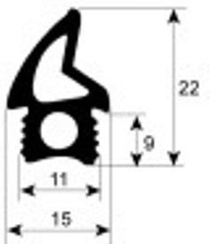 guarnizione per porta profilo 2768 l 2020mm