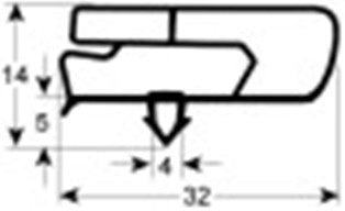 guarnizione per frigoriferi profilo 9797 lar. 380mm l 585mm misura innesto