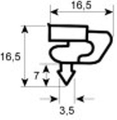 guarnizione per frigoriferi profilo 9155 lar. 560mm l 1345mm misura innesto