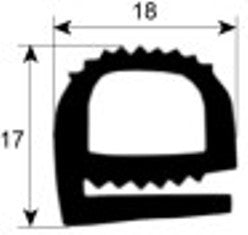 guarnizione per porta profilo 2257 con. al metro blu scuro