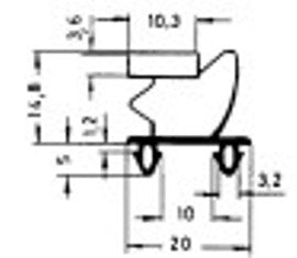 guarnizione per frigoriferi profilo 9795 lar. 648mm l 1533mm misura innesto