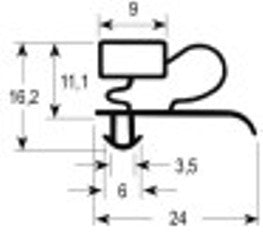 guarnizione per frigoriferi profilo 9333 misura innesto lar. 655mm l 1562mm