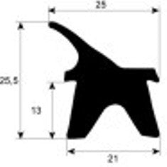 guarnizione per porta profilo 2402 lar. 555mm l 395mm misura innesto con. 1 4 pezzi