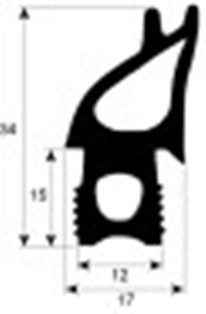 guarnizione per porta profilo 2735 lar. 490mm l 820mm dimensione esterna con. 1