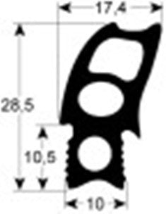 guarnizione per porta profilo 2731 lar. 675mm l 760mm adattabile a rational