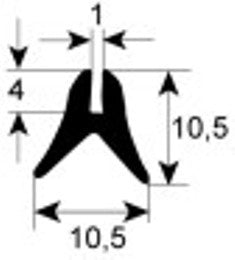 guarnizione vetro profilo 1615 l 1830mm adattabile a bourgeois con. 1