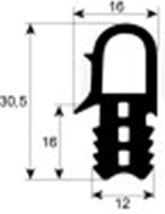 guarnizione per porta profilo 2063 perimetro 1540mm con. 1