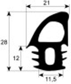 guarnizione per porta profilo 2695 perimetro 2670mm