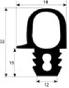 guarnizione per porta profilo 2449 lar. 690mm l 1550mm con. 1