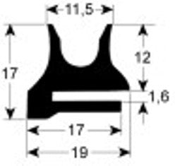guarnizione per porta profilo 2290 lar. 641mm l 782mm dimensione esterna con. 1